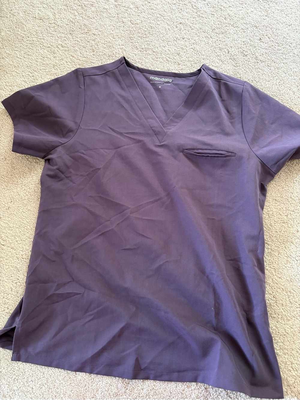Mandala scrub top and bottom set in dewberry